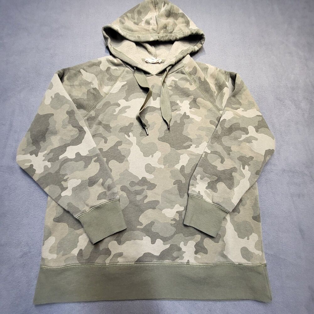 Hippie Rose Hoodie Womens L Camouflage Pullover Sweatshirt Long Sleeve Camo